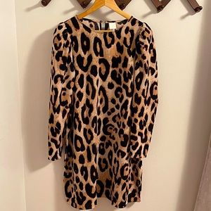 NWT H&M Leopard Print Puff Sleeve A Line Mini
